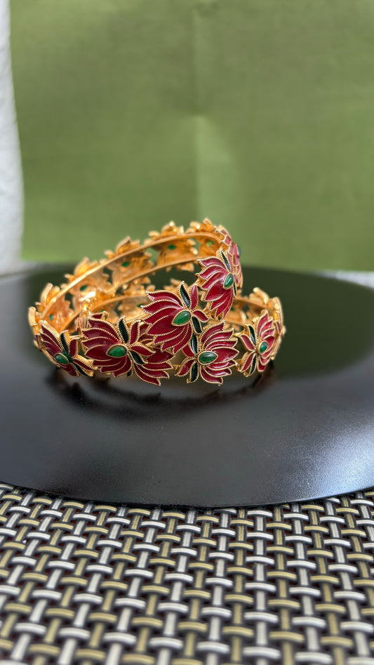 Dotted lotus bangles