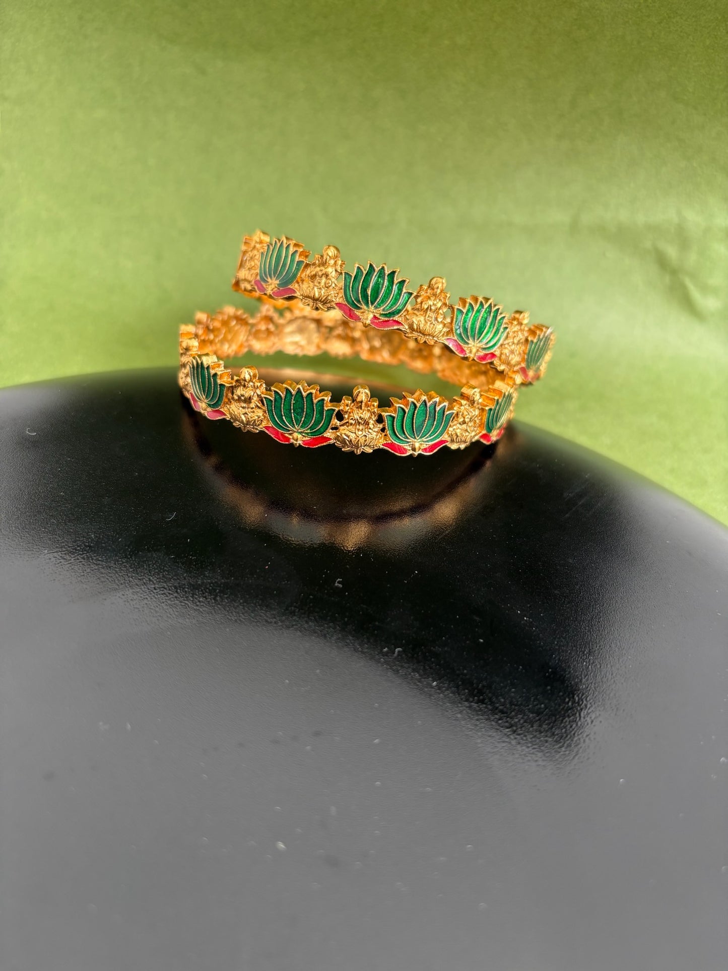 Lakshmi lotus bangles (set of 2)