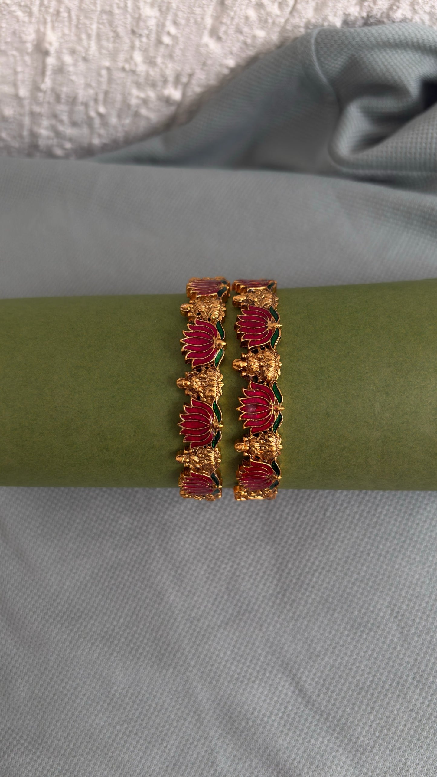 Lakshmi lotus bangles (set of 2)