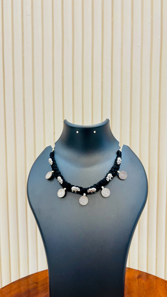 Braided elephant necklace