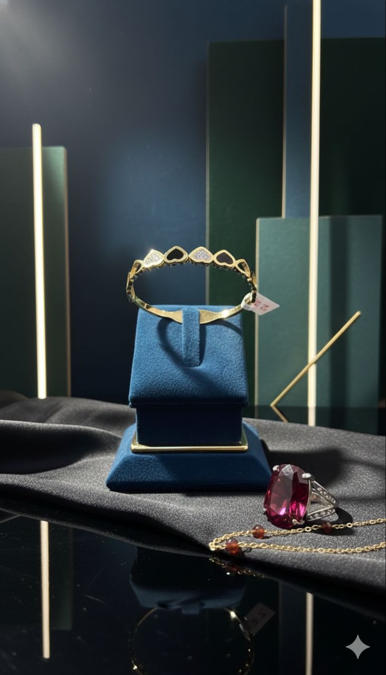 Anti-tarnish Black and white love pattern openable kada