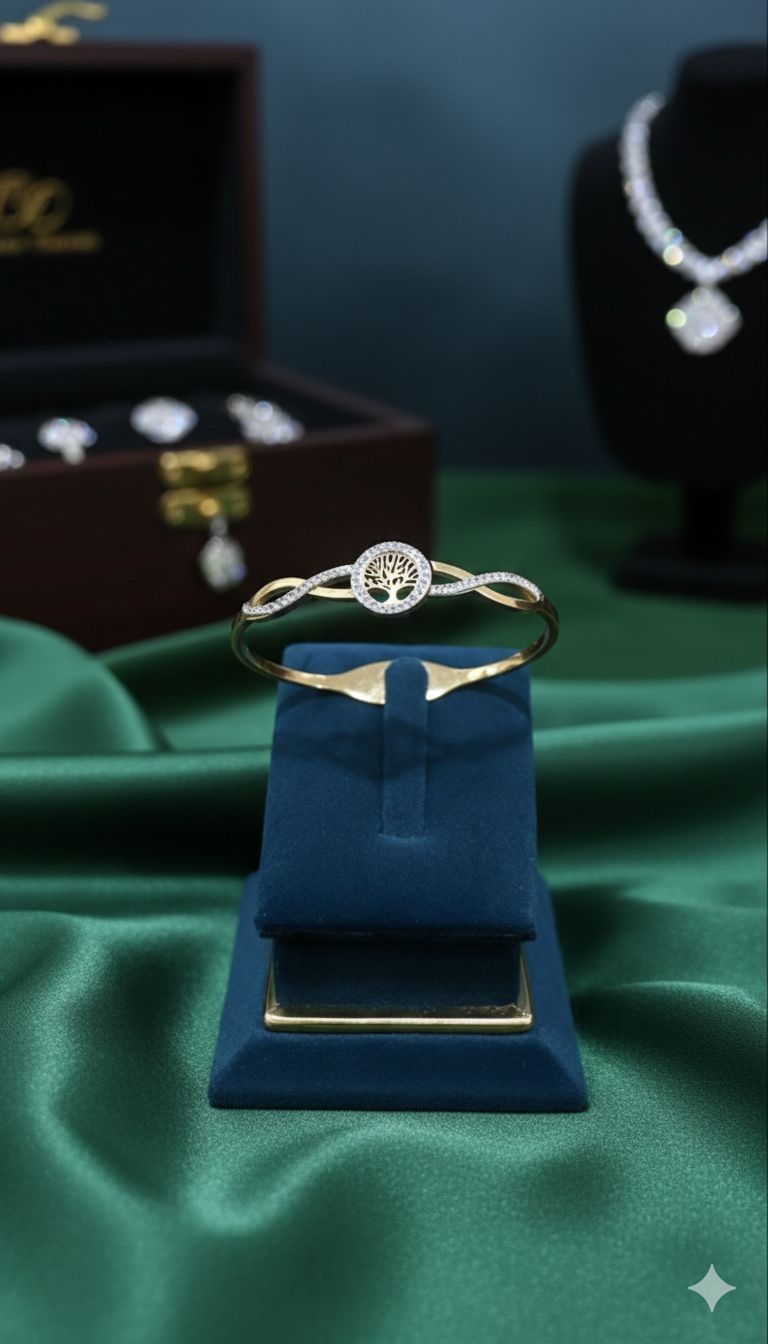 Anti-tarnish Kada tree of life pattern