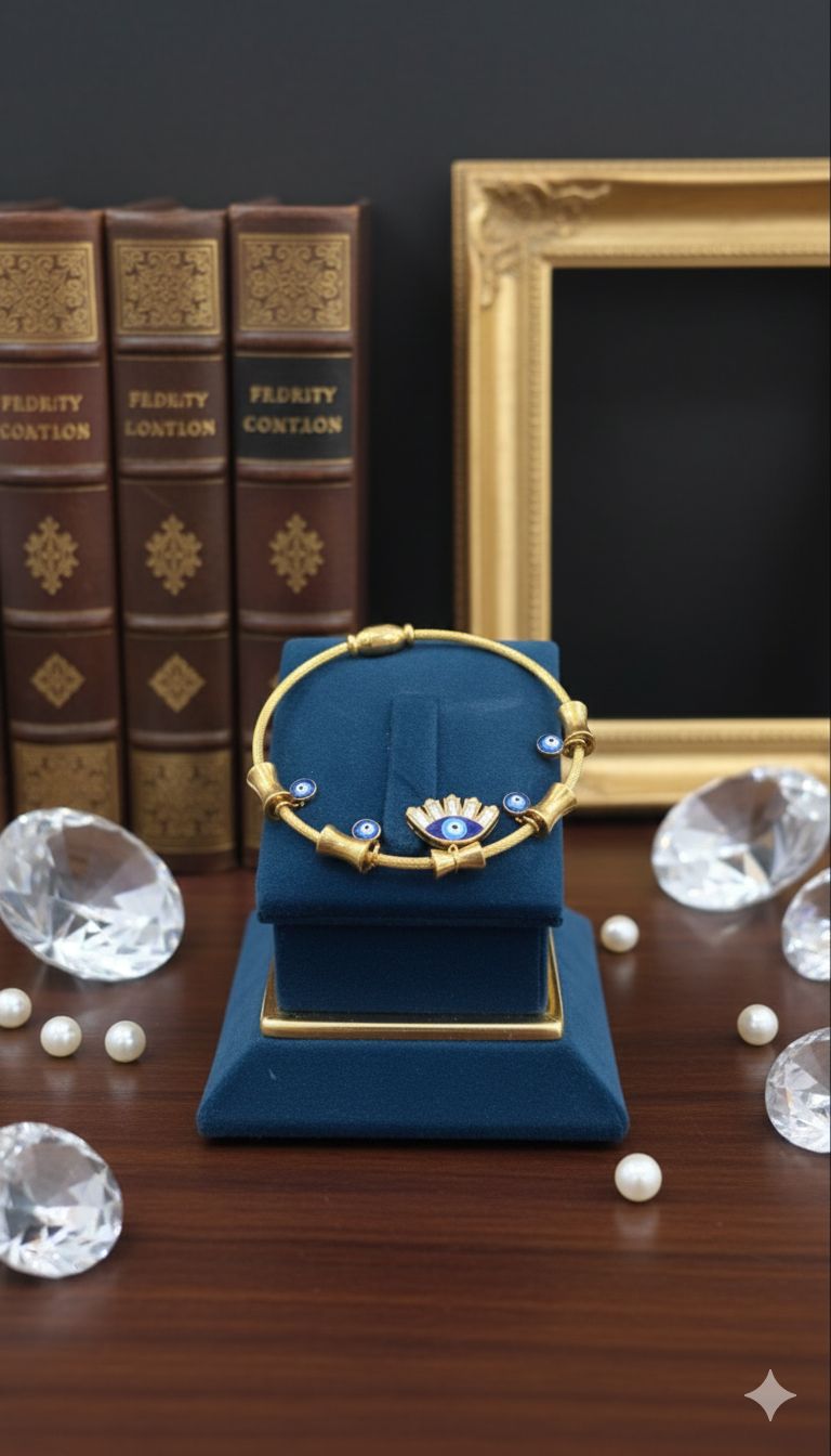 Anti-tarnish Kada evil eye pattern magnetic