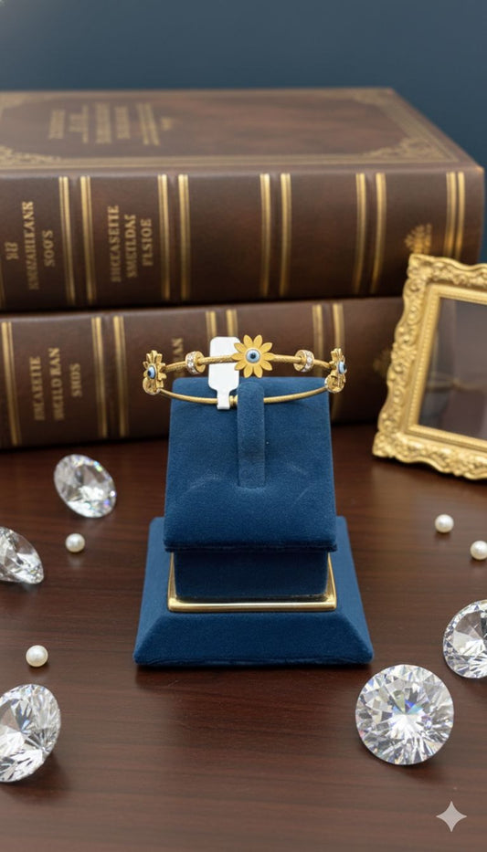 Anti-tarnish Kada evil eye pattern magnetic