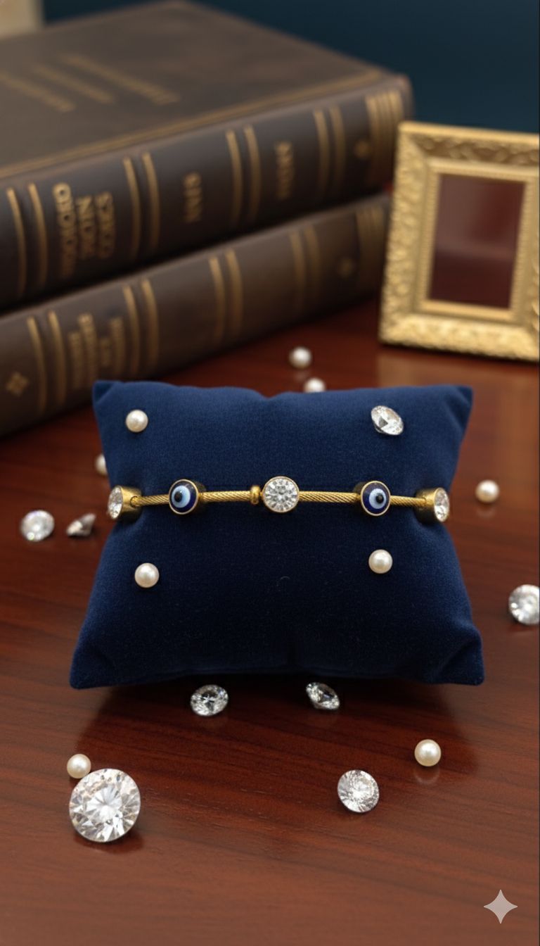 Anti-tarnish Kada evil eye pattern magnetic