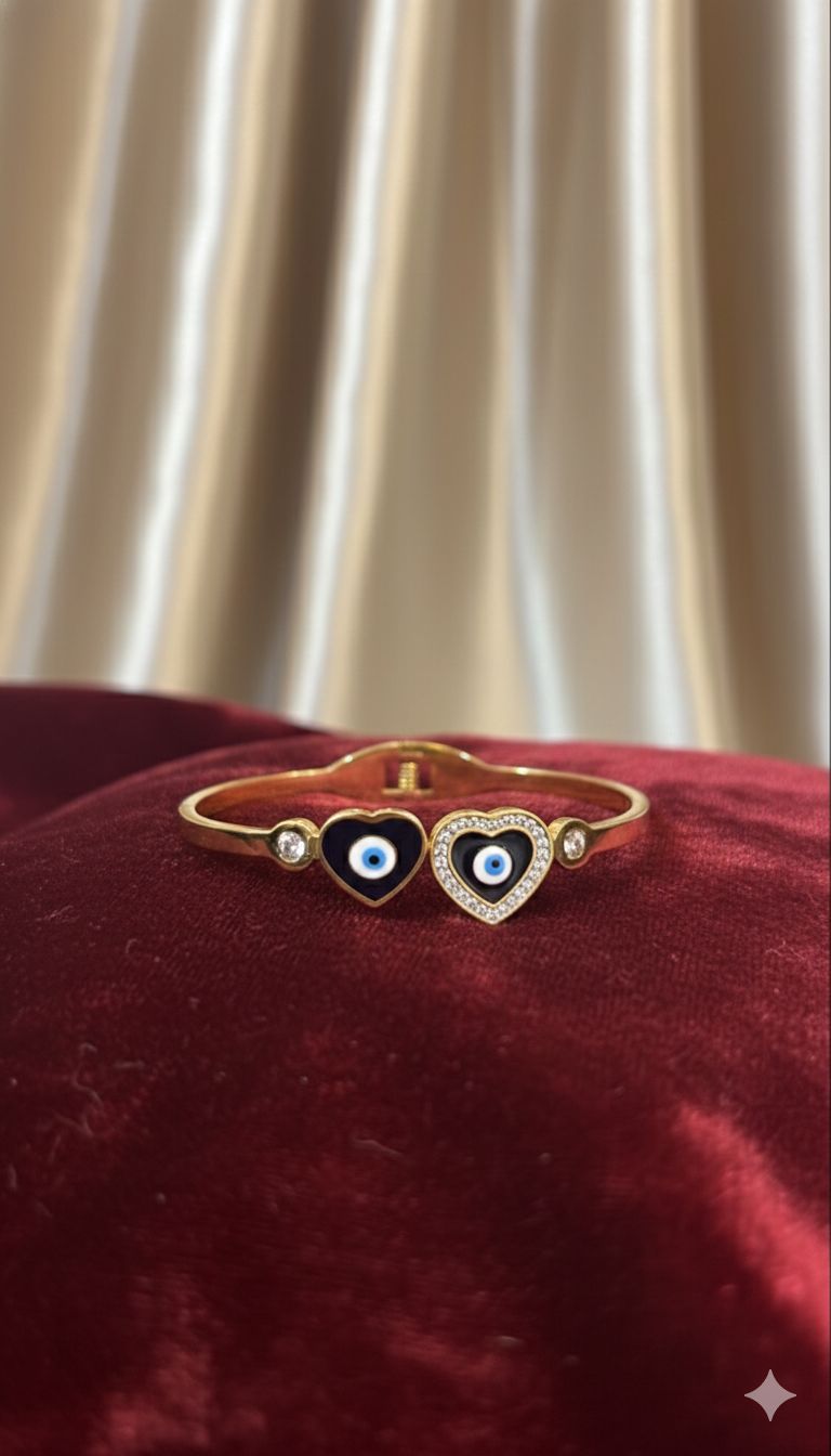 Anti-tarnish Black and white love pattern openable kada