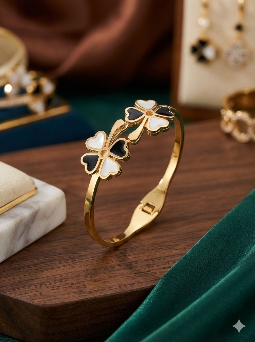 Anti-tarnish Kada double flower