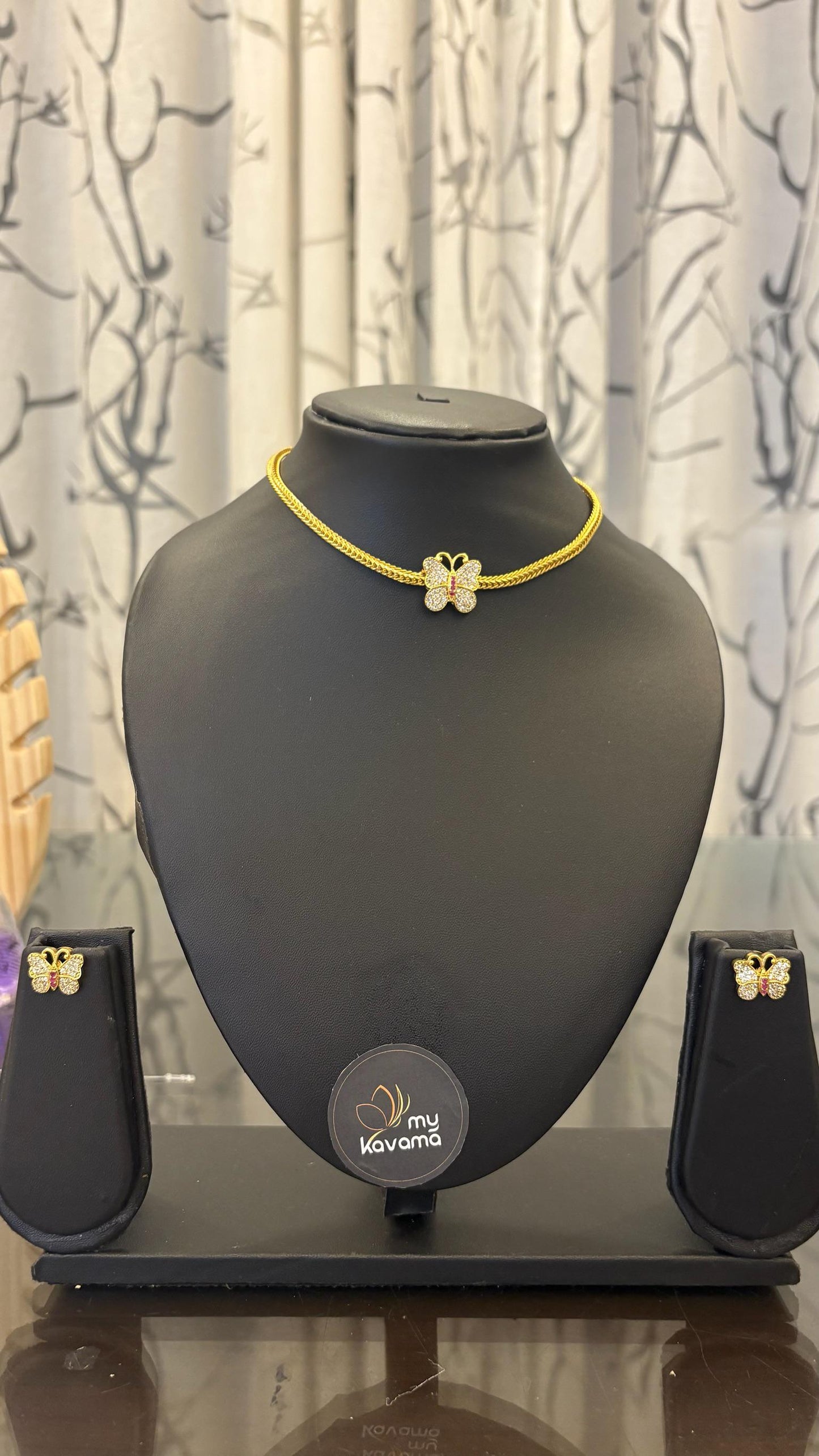 Butterfly pendant kids necklace