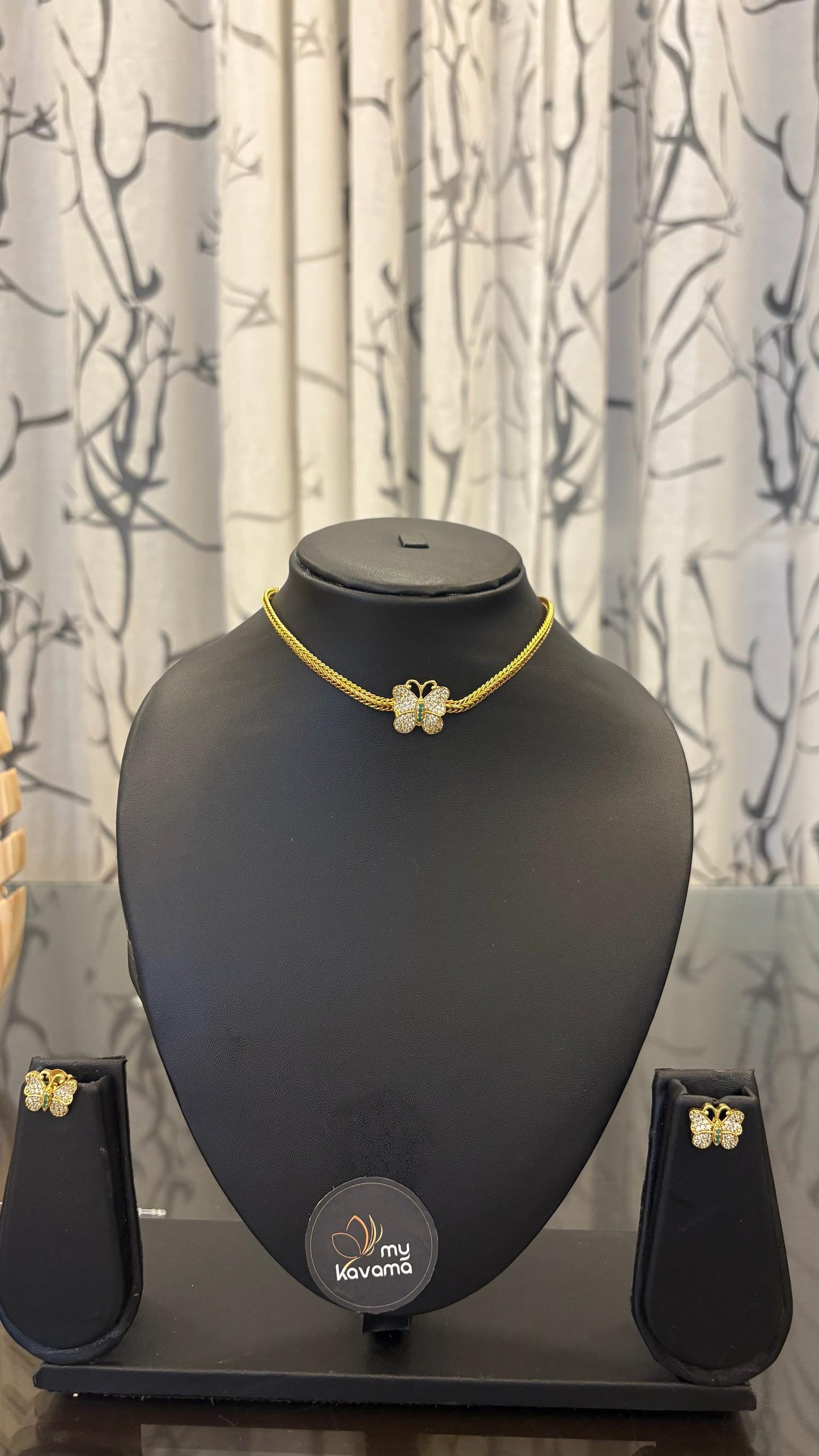 Butterfly pendant kids necklace