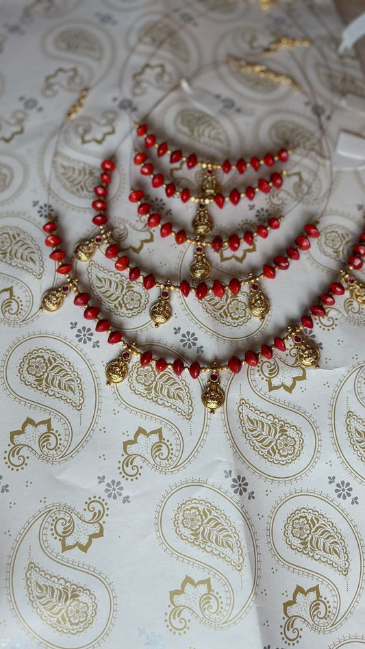 Manchadi Lakshmi mala with earrings Handmade